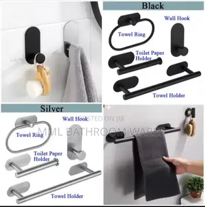 4pcs Set Black Bathroom Accessories