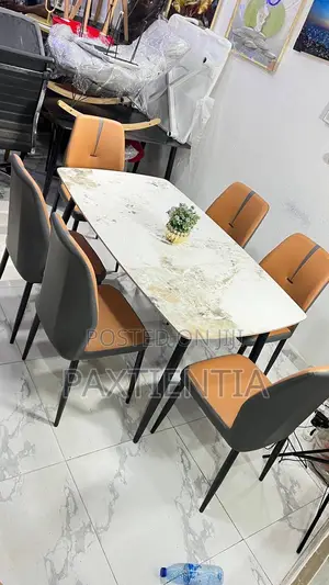 6 Seater Marble Dining Table (Beige Version)
