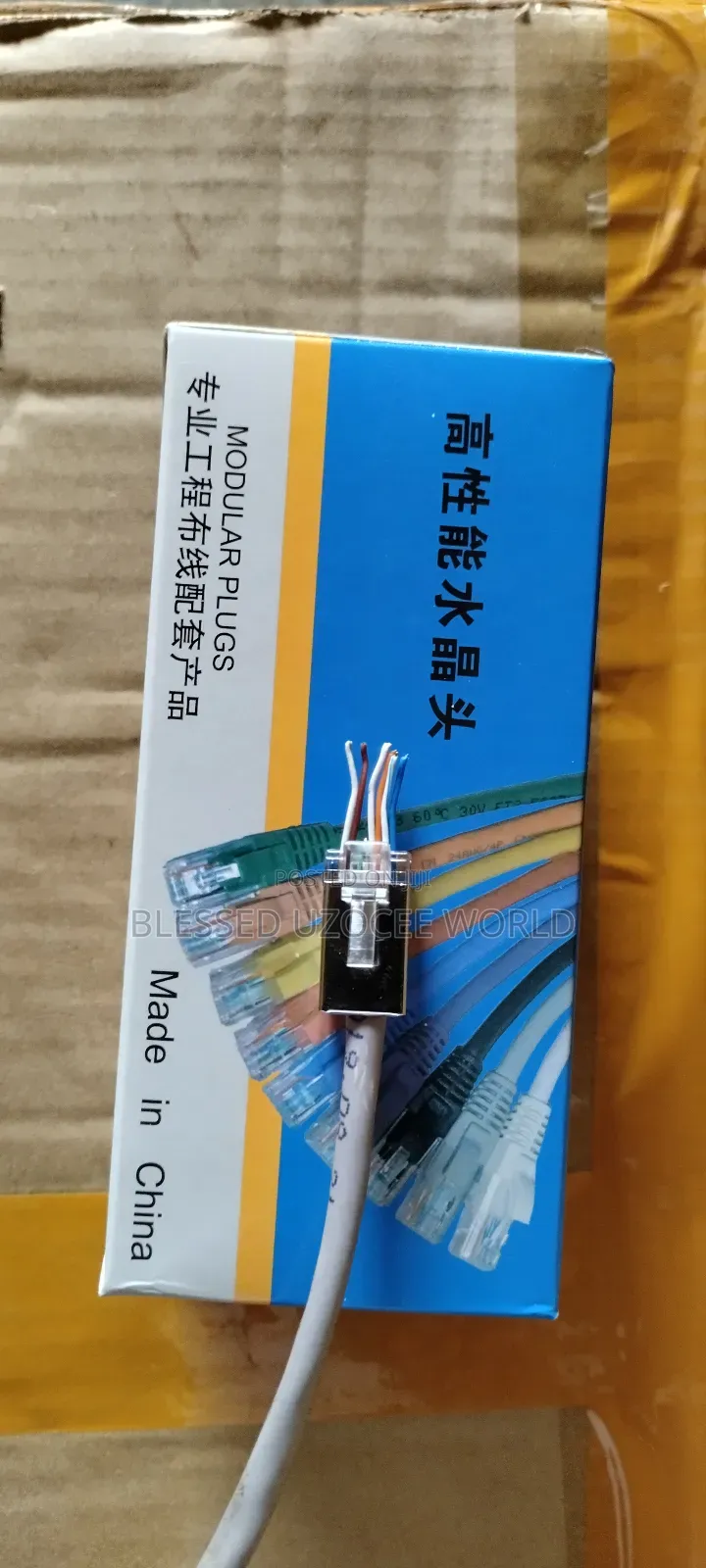 100 Pieces RJ45 Cat 6 Metal Pass Through Lan Cable Connector