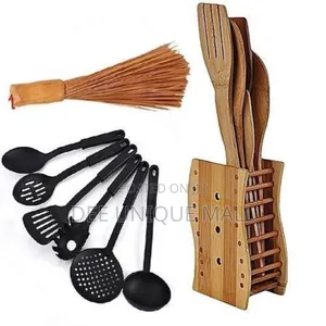 Wooden Spoons + Non-Stick Spoon + Ewedu Broom