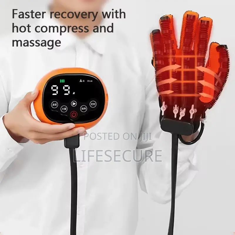 Stroke Rehabilitation Glove (Hand Heating, Voice, Timer, Intensity)