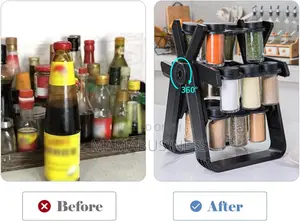 Rotating Ferris Wheel Spice Rack Set With 18 Spice Jars,