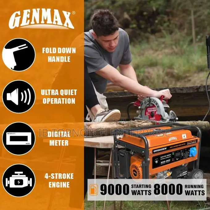 (GM10000EW) GENMAX 9kva/8kw E-Start 100% Copper Generator