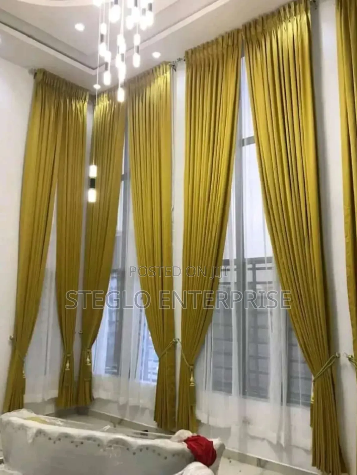 Ceiling to Floor Golden Premium Curtain
