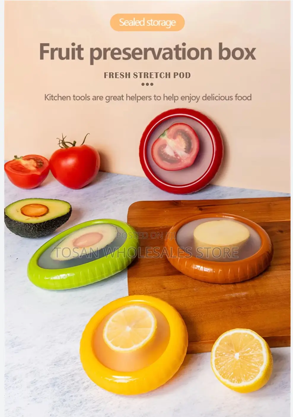 4 Pieces Silicone Fruit Storage Container