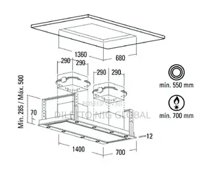 Inbuilt Ceiling Extractor With Remote Control. 1400m
