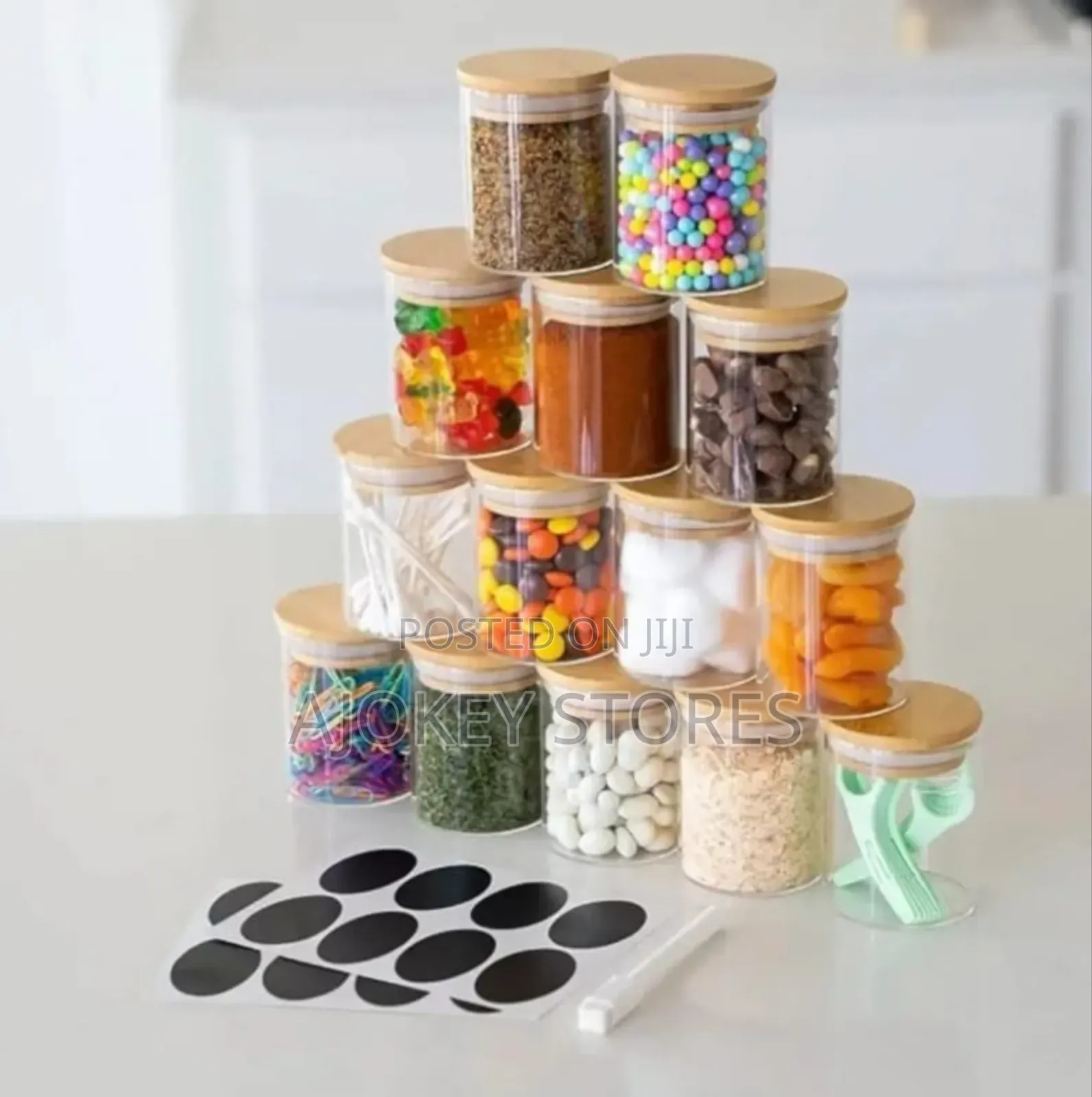 12pcs Spice Jar With Stickers and Pen