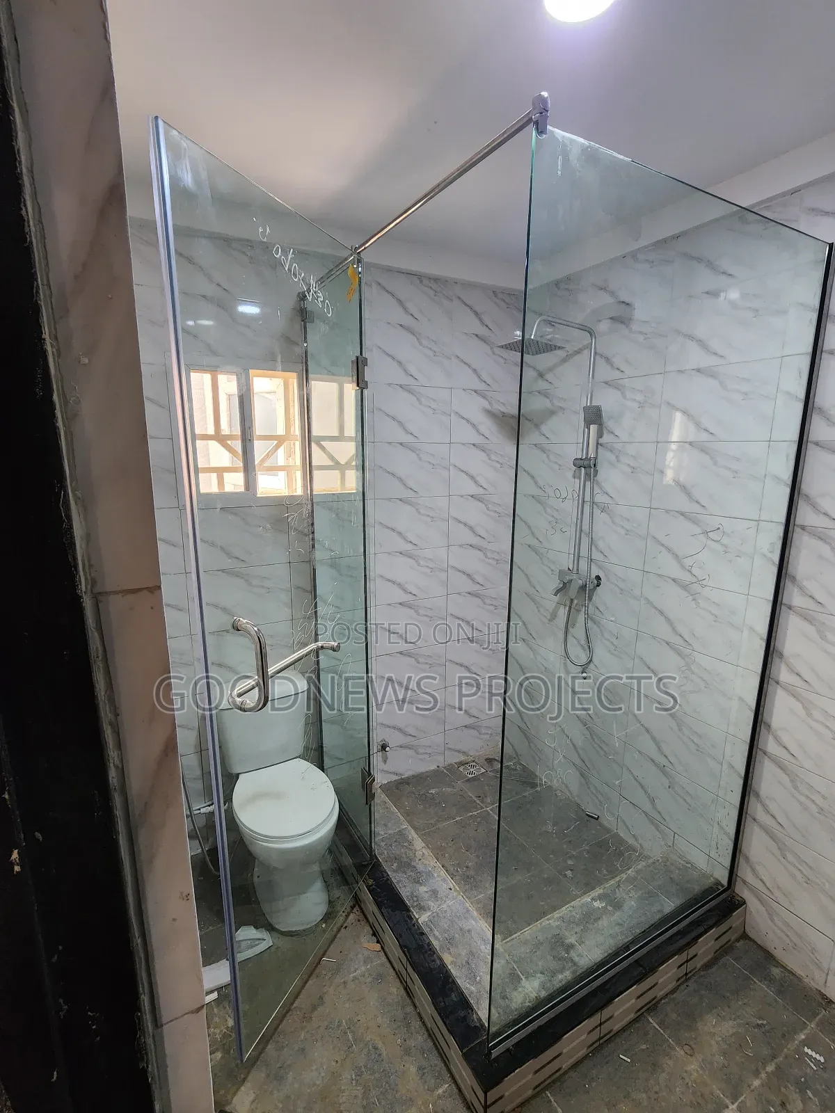 Tempered Hinged Glass Cubicle {Silver Accessory}
