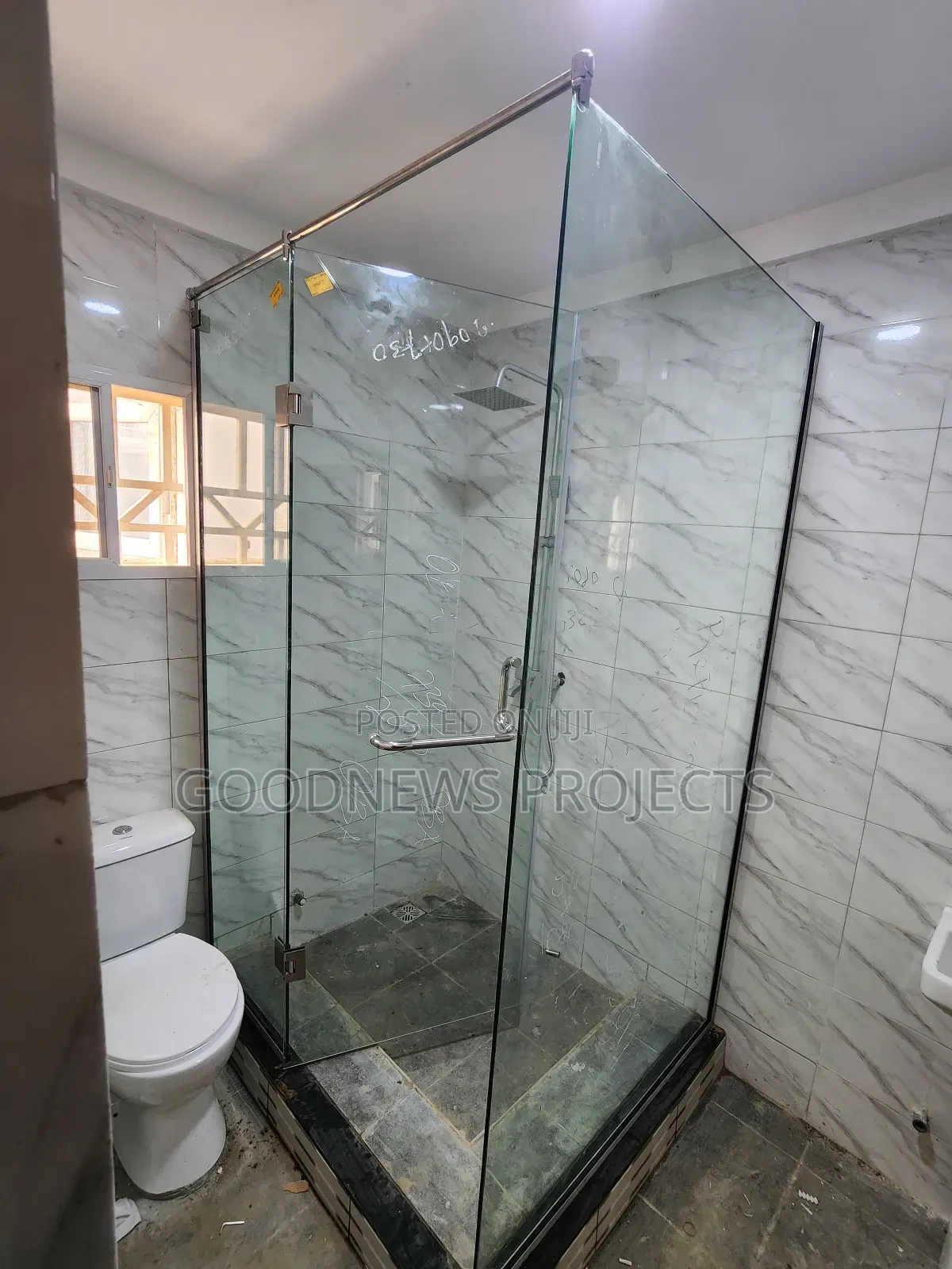 Tempered Hinged Glass Cubicle {Silver Accessory}