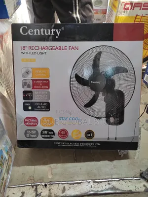 Century Rechargeable Wall Fan - 18" - 45w