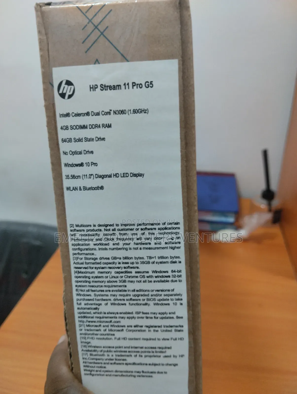 New Laptop HP Stream 11 4GB Intel Celeron SSD 60GB