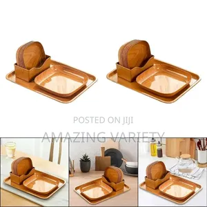 Wood Plastic Square Salad Serving Plate