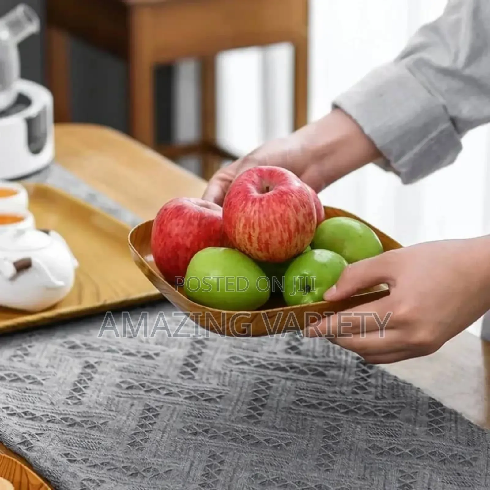 Wood Plastic Square Salad Serving Plate