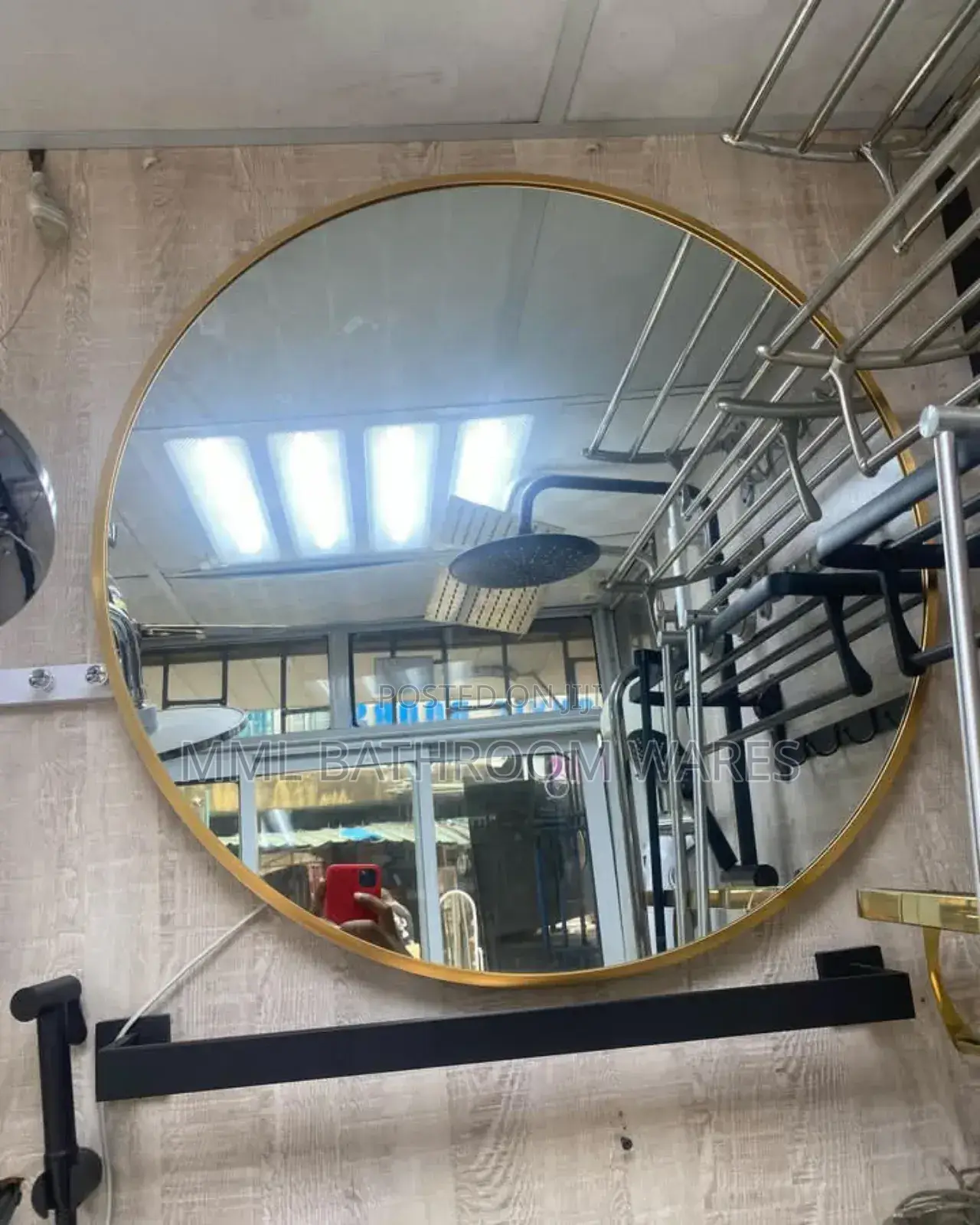 Wall Mounted Round Gold Frame Mirrors