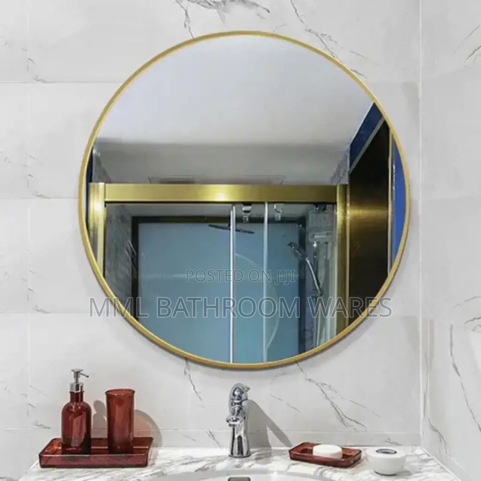 Wall Mounted Round Gold Frame Mirrors