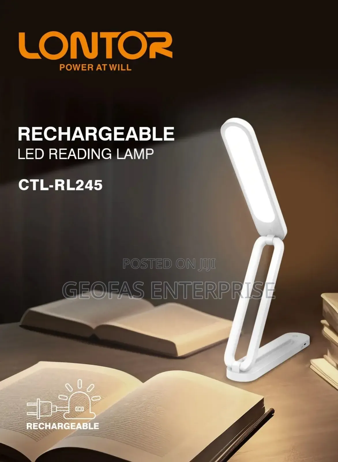Lontor Rechargeable LED Reading Lamp CTL-RL245