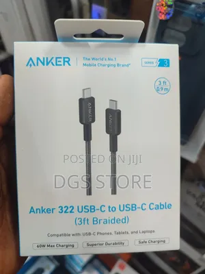 Photo - Anker 322 Usb C to Usb Cable 3ft Braided