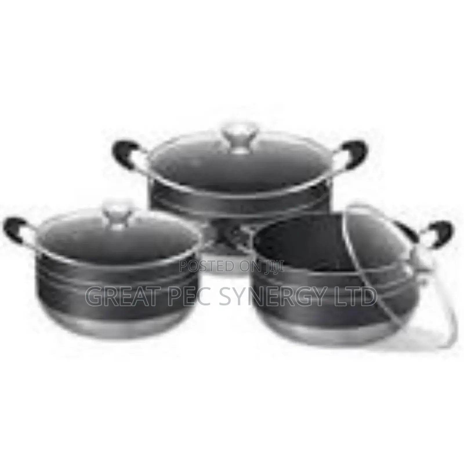 Moderate Size Set of 3 Non Stick Pots