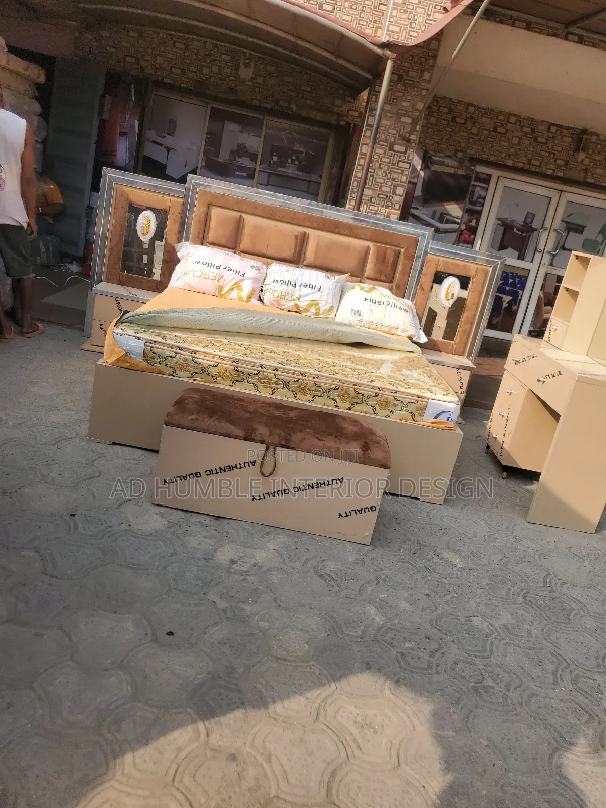 Wooden Bed With Light