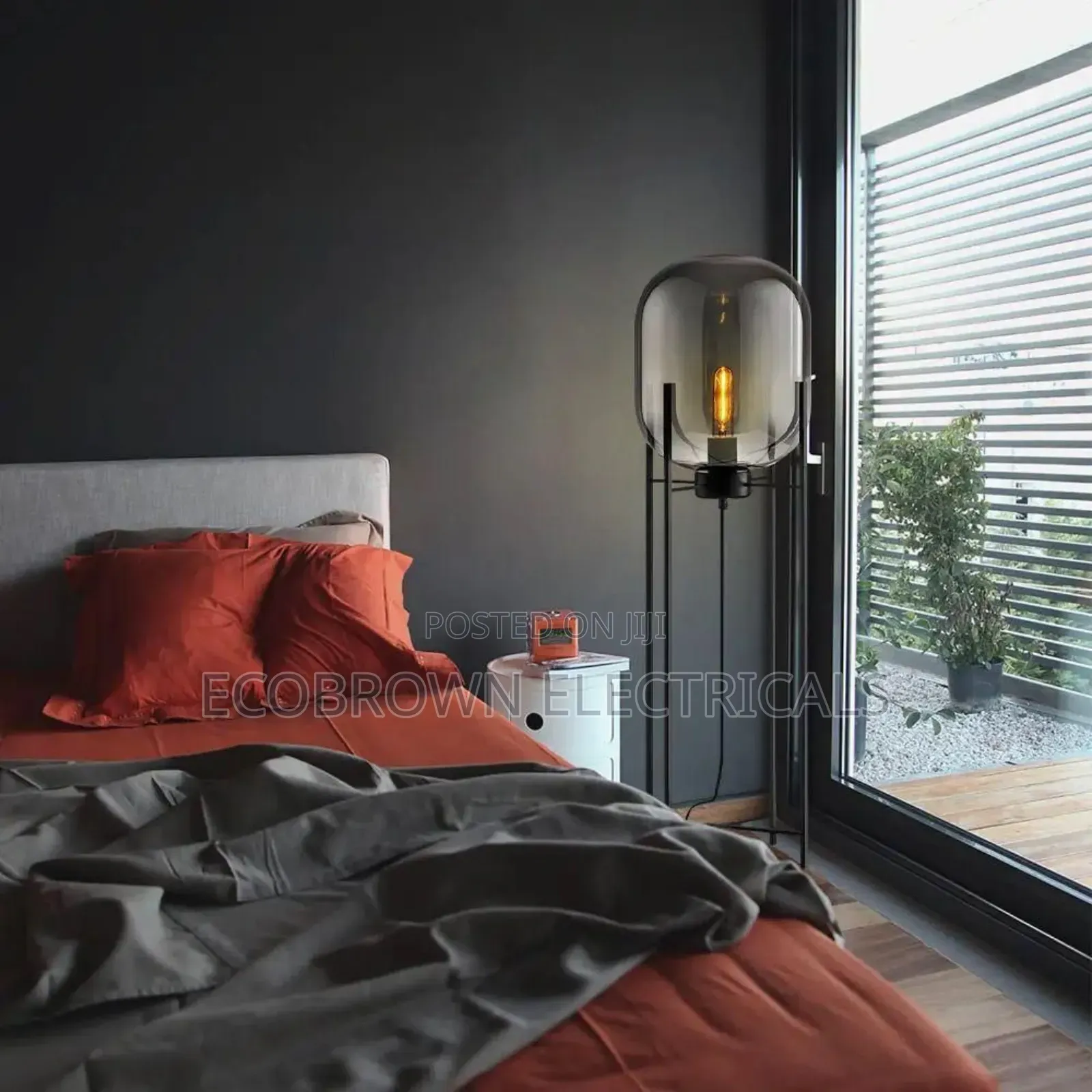 Amber Glass Floor Lamps Standing Lights