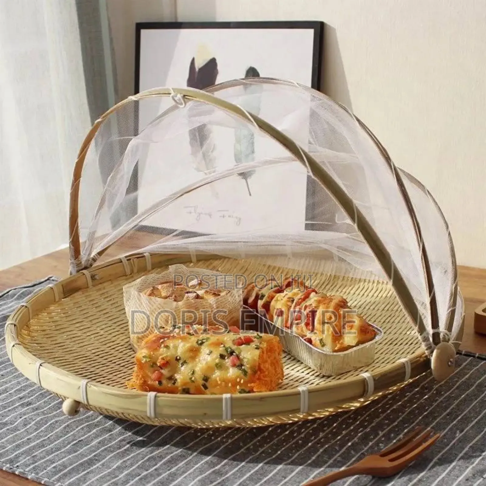 Fly-Proof Bamboo Basket Folding Kitchen Fruit Vegetable .