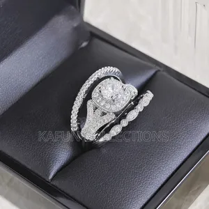 High Quality Long Lasting Solid Cz Bridal Ring Set
