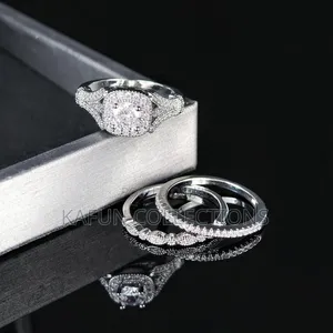 High Quality Long Lasting Solid Cz Bridal Ring Set