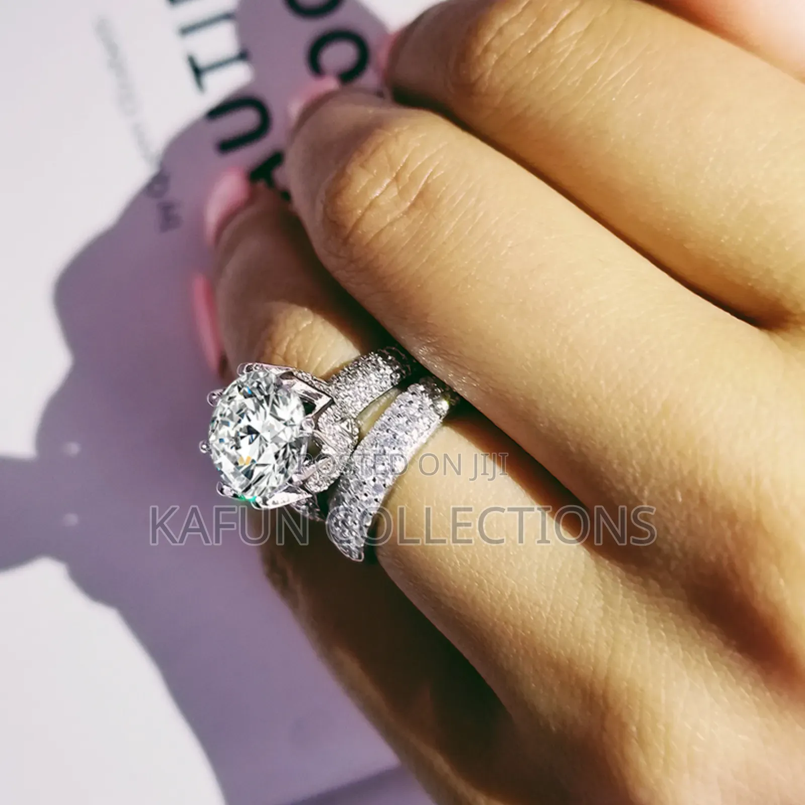 Full Solid Zirconia Silver Long Lasting Bridal Ring Set