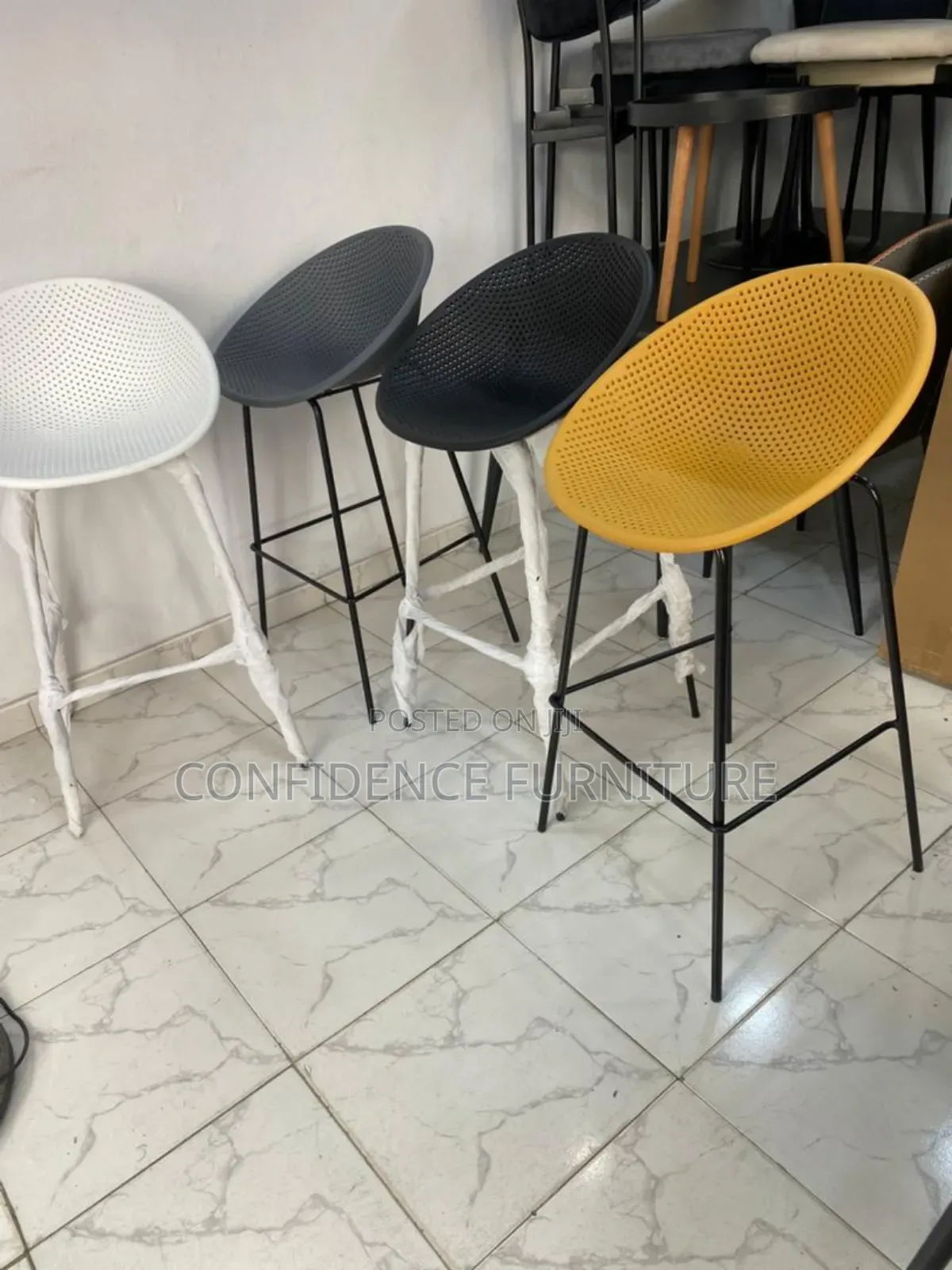 Long Bar Stool With Basket Seat