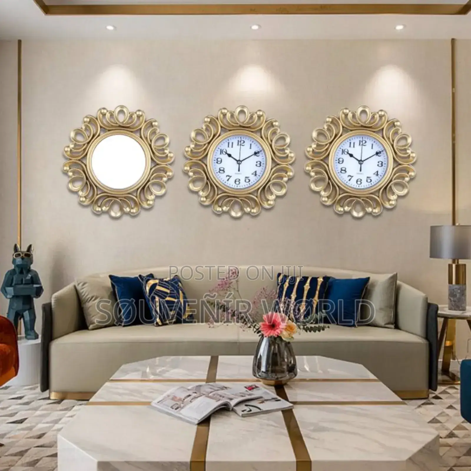 3 in 1 Wall Clock With Mirror