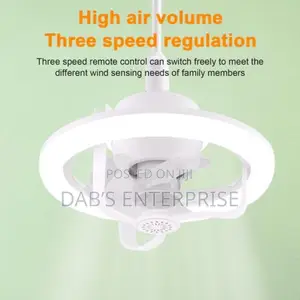 Smart Ceiling Fan With Remote Control and Colored Led Light