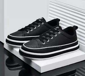 Photo - Men's Black Leather Luxury Light Weight Sneakers