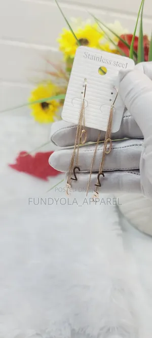 Female Plated Number Tassle Earrings