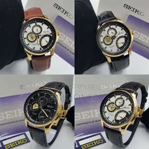 Seiko Men Leather Watches