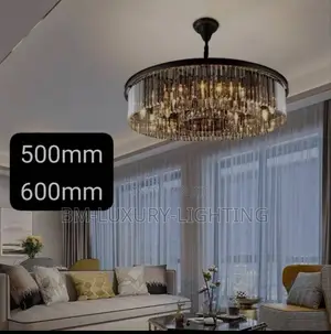 Led and Bulb Smokey Glass Chanderlier