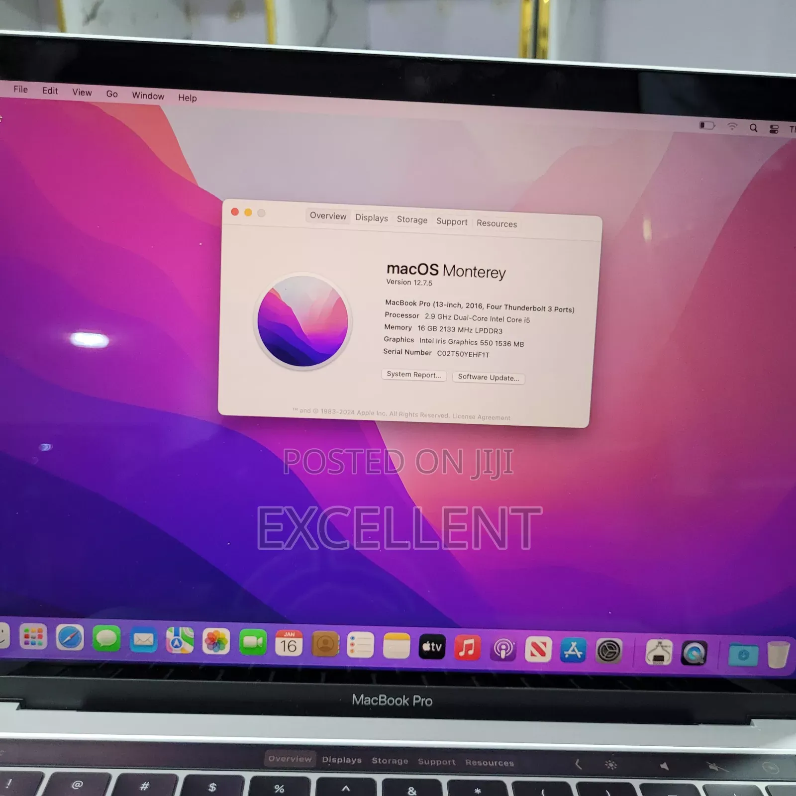 Laptop Apple MacBook Pro 2016 16GB Intel Core I5 SSD 256GB