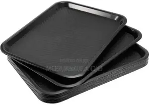 12" X 16" Rectangular Non-Slip Serving Tray (Black)