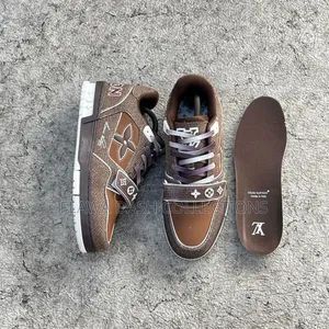 Photo - LV Trainer Sneaker Denim Noir, Moka Brown and Blue