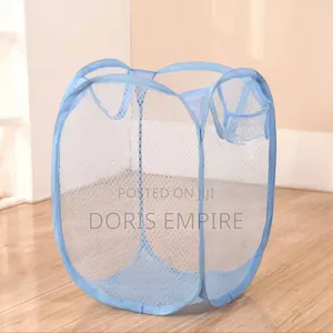 Collapsible Pop-Up Mesh Laundry Basket Portable .