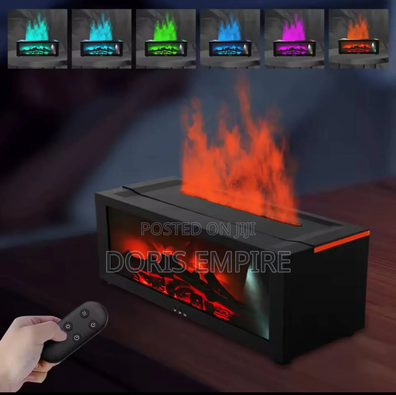 Colorful 3D Flame Fireplace Aroma Diffuser Waterless.