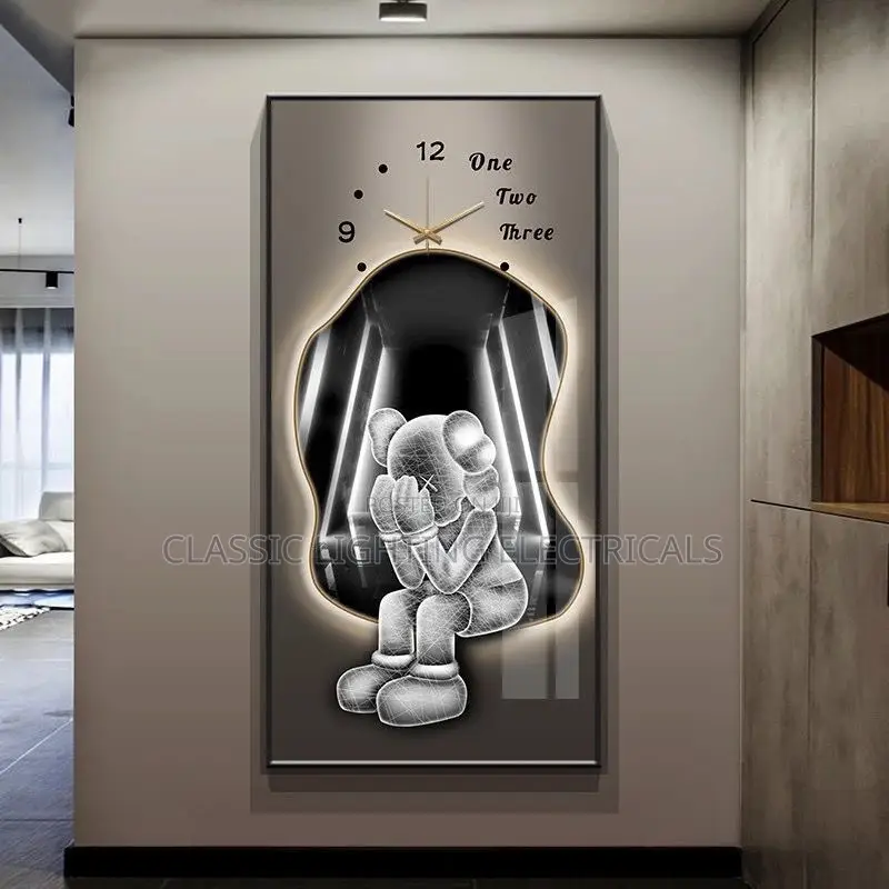 Creative Large Fashion Wall Clock Corridor Decor Light Luxur