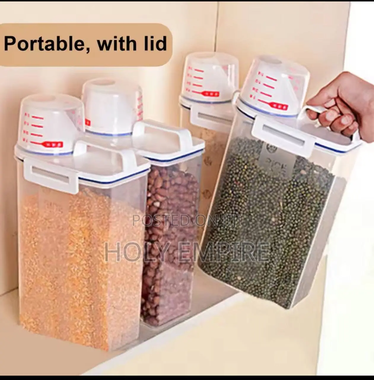 3L Convenient Grain Bin PP Rice Storage Box Universal Cold