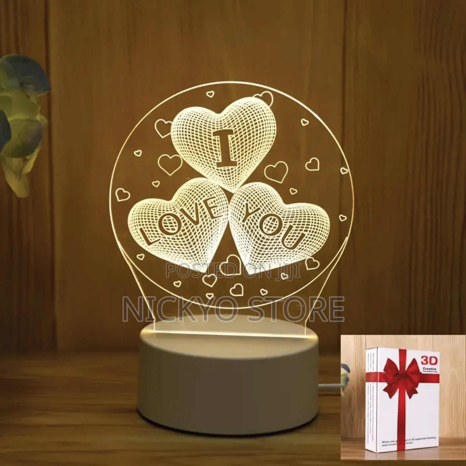3D “I Love You” LED Visualization Lamp