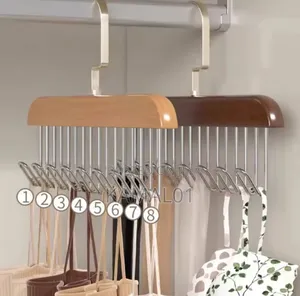 Solid Wood Multi-Hook Clothes Hanger Storage Hangers