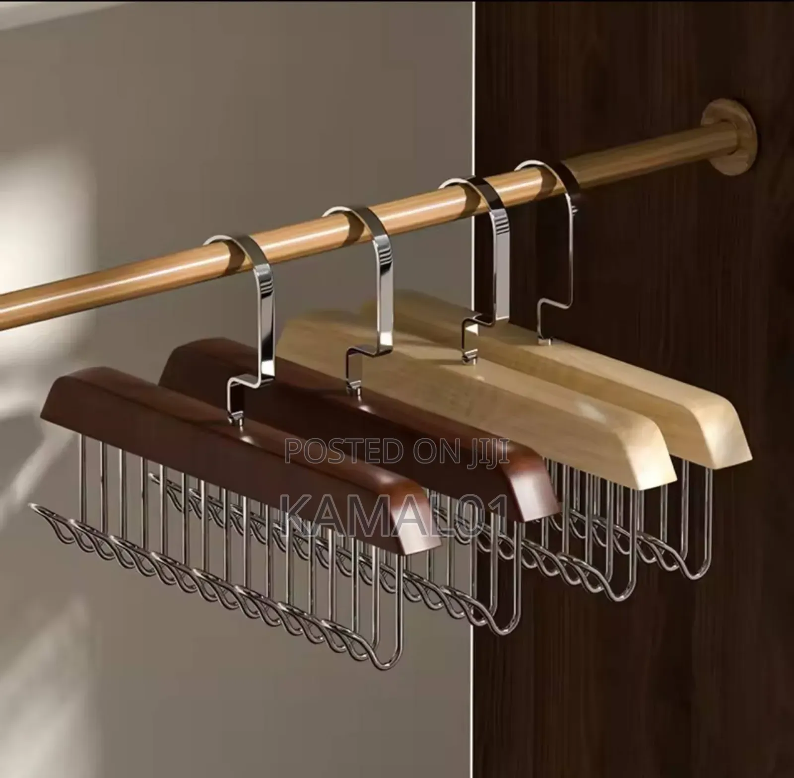 Solid Wood Multi-Hook Clothes Hanger Storage Hangers