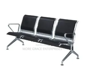 Airport/Reception Awaiting Chair With Leather Back.