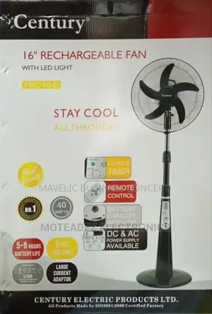 Century Rechargeable Fan 16"