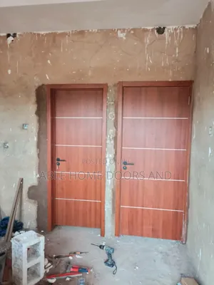 Nice Wooden Door With Silver Line