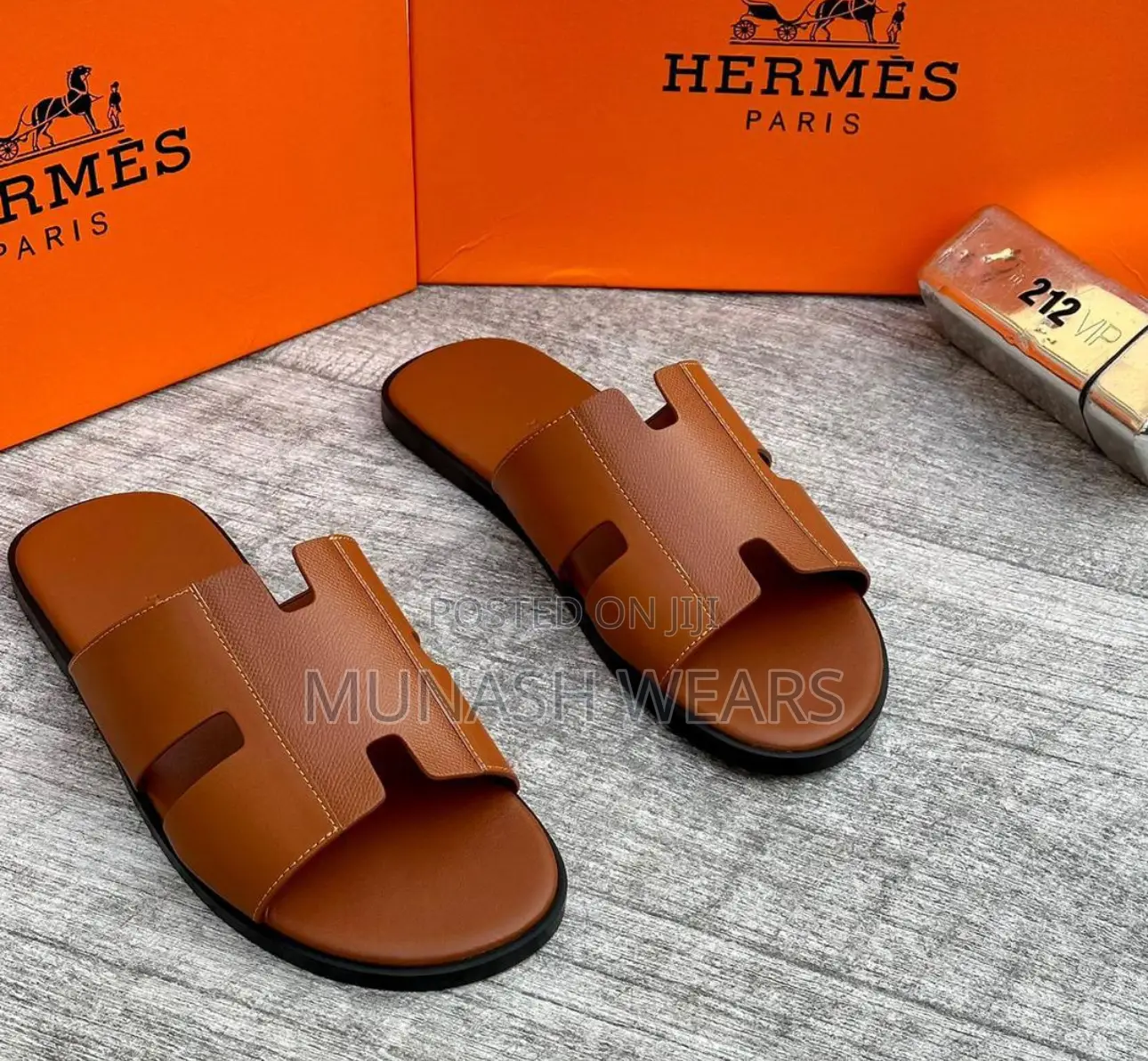 Original Leather Hermes Slipers