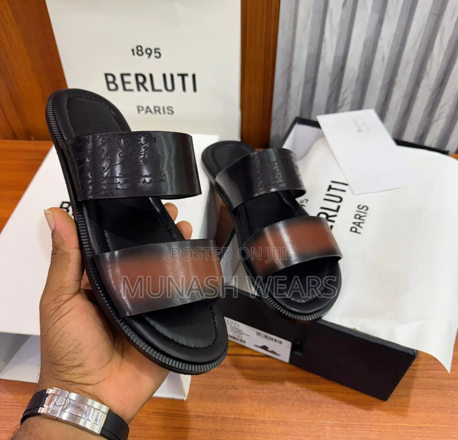 Luxury Berluti Leather Slipers 40-46